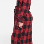 SKIMS NWOT  Brick Buffalo Check Cozy Knit Unisex Robe Photo 1