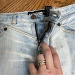 EXPRESS Y2k Embellished Bleached Denim Mini Skirt Size 7/8 Photo 5
