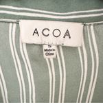 VICI  ACOA Tie Front Striped Shirt Mini Dress Green White Stripes sz Small Photo 5