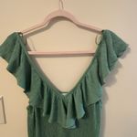 ZARA  Midi Dress Vibrant Green With Ruffles Photo 6