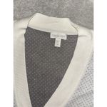 Garnet Hill White Tendu Surplice Neckline Pima Cotton Wrap Front Sweater size S Photo 4