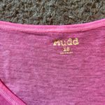 Mudd  V-Neck Two-Tone Short-Sleeve Top, Neon Pink, Size XS Photo 6