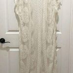 Boutique Ivory Short Sleeve Open Front Long Duster Lace Cardigan Size undefined Photo 0