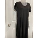 NWT 32 Degrees Cool Black V Neck Short Sleeve T Shirt Dress Midi Size Medium Photo 7