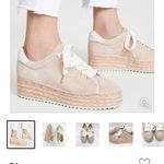 Joie  Danba Suede pink platforms espadrilles lace up size 8.5 Photo 9