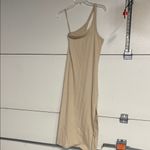 Aerie WOMENS ONE SHOULDER CREAM RIBBED DRESS MIDI MEDIUM Photo 1