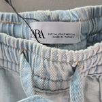 ZARA Trf Light Blue Denim Joggers Wide Leg Pants Size 2 Photo 5