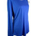 Adidas  Performance Top Shirt Large Keyhole C-Up LS Cobalt Blue New Photo 2