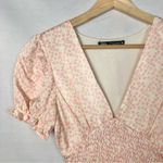 ZARA  Light Pink Ditsy Floral Smocked Mini Dress XS Photo 3