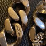 Saint Laurent Crystal Thick Curb Chain Drop Earrings Photo 3