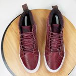 Vans SK8 Hi 46 MTE All Weather Pebble Leather Hightop Sneakers Burgundy 7 Photo 3