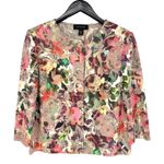 St. John  Embellished Metallic‎ Floral Jacquard Knit Cardigan 8 Evening Dressy Photo 0