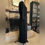 SOFT JOIE Maxi Long Sleeve Drawstring Black Dress w/ Slit Photo 1