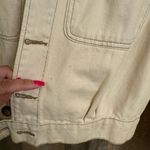 Free People Ivory Ecru Eisenhower Button Up Jean Jacket Small Photo 4