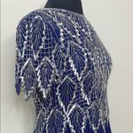 Laurence Kazar Vintage Blue and Silver Embellished Dress Size SP Photo 5
