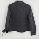 EXPRESS  Black Studded Denim Trucker Jacket Women's Size Medium Rhinestones Photo 1