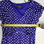 Perceptions Dress Womens Small Blue White Polka Dot Maxi Pull On Knit Belt (A25) Photo 7