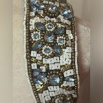 Sherri Hill  Black Open Back Formal Dress Size 2 Blue/White Sequin Trim Maxi Photo 4