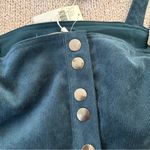 Finders Keepers  anthro corduroy silver buckle snap button turquoise crop top Photo 5