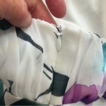 Connected Apparel CONNECTED floral dress size 8 white purple lined pleated padded bust zipper Photo 8