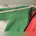 Handmade Crochet Granny Square One Size Cozy Cardigan Boho Chunky Knit Sweater Photo 6