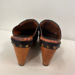 Lucky Brand  Brown Leather Maddox Wooden Platform Heels Size 6.5 Photo 5