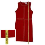 Carmen Marc Valvo  Studded Sleeveless Sheath Dress - Red - 8 Photo 3