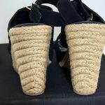 Tory Burch  Bailey Multi Strap Wedge Suede Espadrille Black Wedged Sandals Size 8 Photo 3