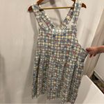 Cute vintage 80’s cottagecore granny floral windowpane jumper skirt mini Yellow Size 1X Photo 6