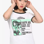 Hot Topic NWT My Hero Academia Froppy Profile Girls Ringer T-Shirt Photo 0