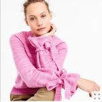 J.Crew Alpaca Blend Tie-sleeve Marled Pink Sweater Size Small Photo 4