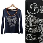 Biker Clothing *Imperfection* Bling 2016 Bike Week Scoop Neck Top Size Large Black Photo 9