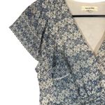 Max Studio  Blue & White Floral Tiered Flutter Short Sleeve Dress Women Sz S Photo 4