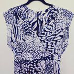 Rebecca Minkoff New Silk Lily Bloussant Blue Leopard Print Faux Wrap Dress 2 Photo 4