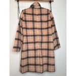 Loft NWOT  Plaid Double Breasted Coat Pink Gray Wool Blend Gorpcore Outdoor Sz M Photo 4