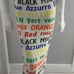 NWT! MSGM Sweater Knit Pencil Skirt with Color words distressed bottom Photo 0