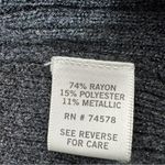 Cache Crochet Sheer Knit Topper Sweater Dark Grey Medium Dolman Cap Sleeve Photo 9