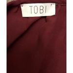 Tobi  M Cold Shoulder Lace Trim Blouse Maroon Flare Sleeve Boho Coquette Romantic Photo 5