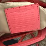 Coach Bonnie Signature Canvas W/Coral Leather Trim Fold Over Crossbody/Hand Bag Photo 5
