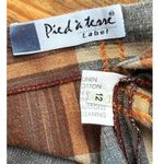 A3 Pied à Terre Brown Plaid Linen Cotton Midi Skirt England Size 12 Photo 1