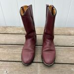 Vintage 80s Acme Boots Burgundy Roper Pull On Cowgirl Boots 7 1/2M Red Size 7.5 Photo 1