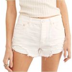 Free People NWT  Loving Good Vibrations White Distressed Jean Shorts Size 27 NEW Photo 0