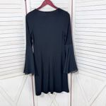 MSK Chiffon Bell Sleeve Jersey Sheath Dress Black Small Gothic Bewitched Boho Photo 7