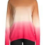 BeachLunchLounge Mock Neck Sweater in Tan Pink Ombre Size L Photo 0