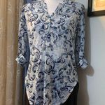 DNA Couture Blue Printed Blouse Photo 0