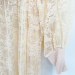 Womens Sheer Lace Off Shoulder Maternity Pregnancy Photoshoot Maxi Dress Size M Tan Size M Photo 3