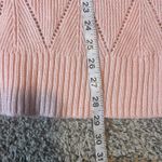 CJ Banks Women's 1X Pink‎ Knit Sweater Tunic Long Sleeve Diamond Openwork New Pink Photo 4
