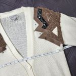 Vintage Spice of Life 80's Ivory Brown Knit Cardigan Sweater Women’s Western Size M Photo 6