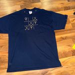 Jerzees Womens Navy Blue Rhinestone Golf Tic Tac Toe Short Sleeve T Shirt XL Photo 0
