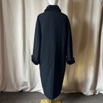 American Vintage Vintage Braetan Black Wool Long Coat Faux Fur Trim Made in Russia Size 10 Photo 3